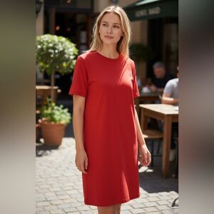 Forever 21 Drape Orange Shift Dress Keyhole Open Back Size: XS